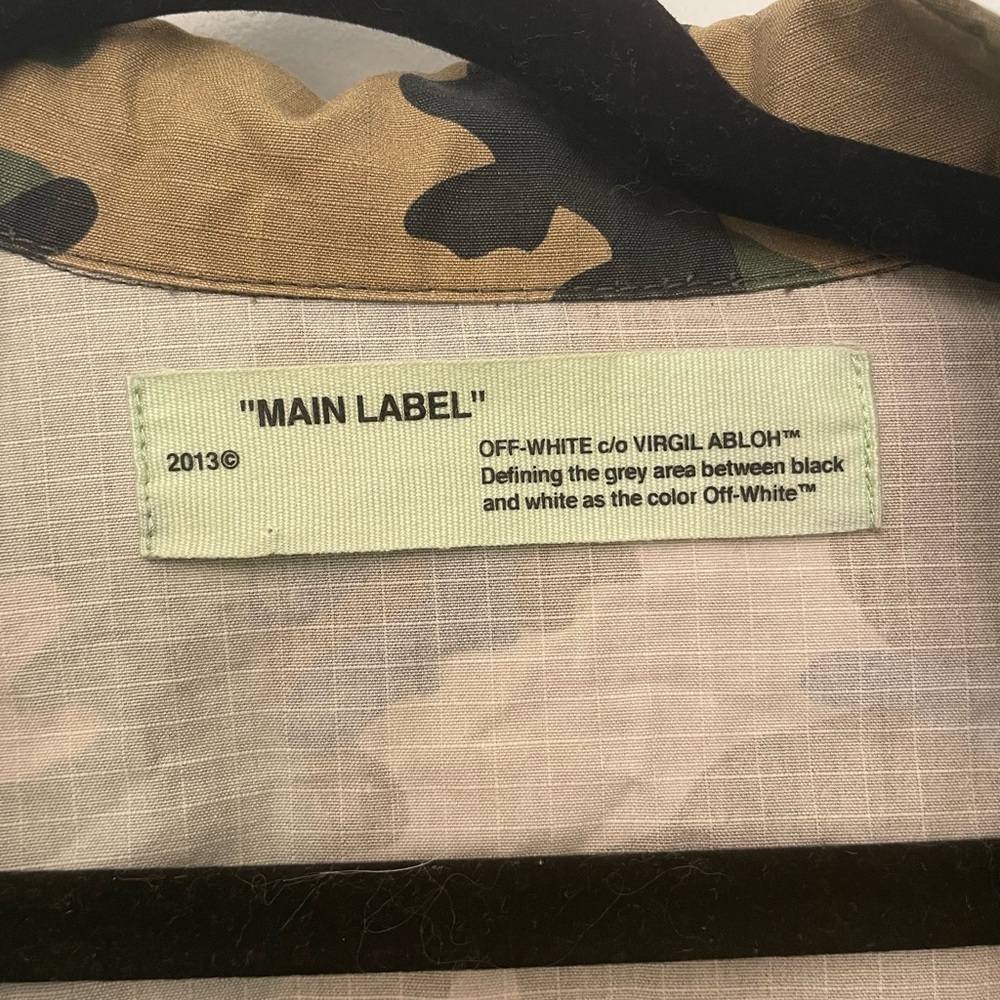 Virgil Abloh Off-White Green and White Military Field Army Jacket Camo Print - Picture 10 of 11